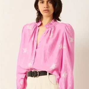 ALIX OF BOHEMIA ANNABEL PINK JASMINE SHIRT